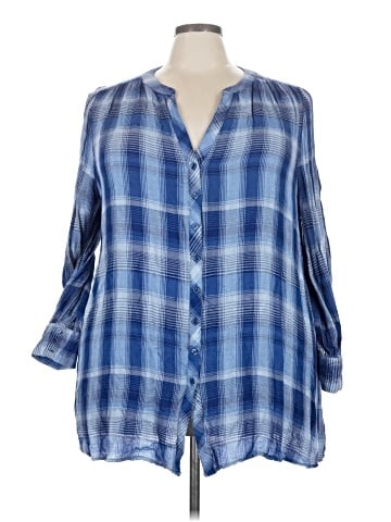 Woman Within 3/4 Sleeve Button-Down Shirt (view 1)