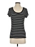 Max Studio Stripes Black Short Sleeve T-Shirt Size S (estimated) - photo 1