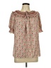Max Studio 100% Polyester Brown Short Sleeve Blouse Size L - photo 1