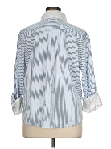Madewell Easy Y-Neck Button-Up Shirt in Poplin (view 2)