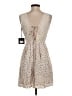 JACK 100% Rayon Hearts Tan Cocktail Dress Size 2 - photo 2