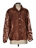 Chico's Metallic Brown 3/4 Sleeve Button-Down Shirt Size Lg (2) - photo 1