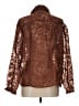 Chico's Metallic Brown 3/4 Sleeve Button-Down Shirt Size Lg (2) - photo 2