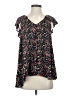Angie 100% Rayon Black Short Sleeve Blouse Size S - photo 1