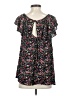 Angie 100% Rayon Black Short Sleeve Blouse Size S - photo 2