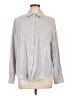 Fashion Stripes Gray Long Sleeve Blouse Size L - photo 1