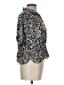 Nic + Zoe Animal Print Silver Short Sleeve Blouse Size L - photo 4
