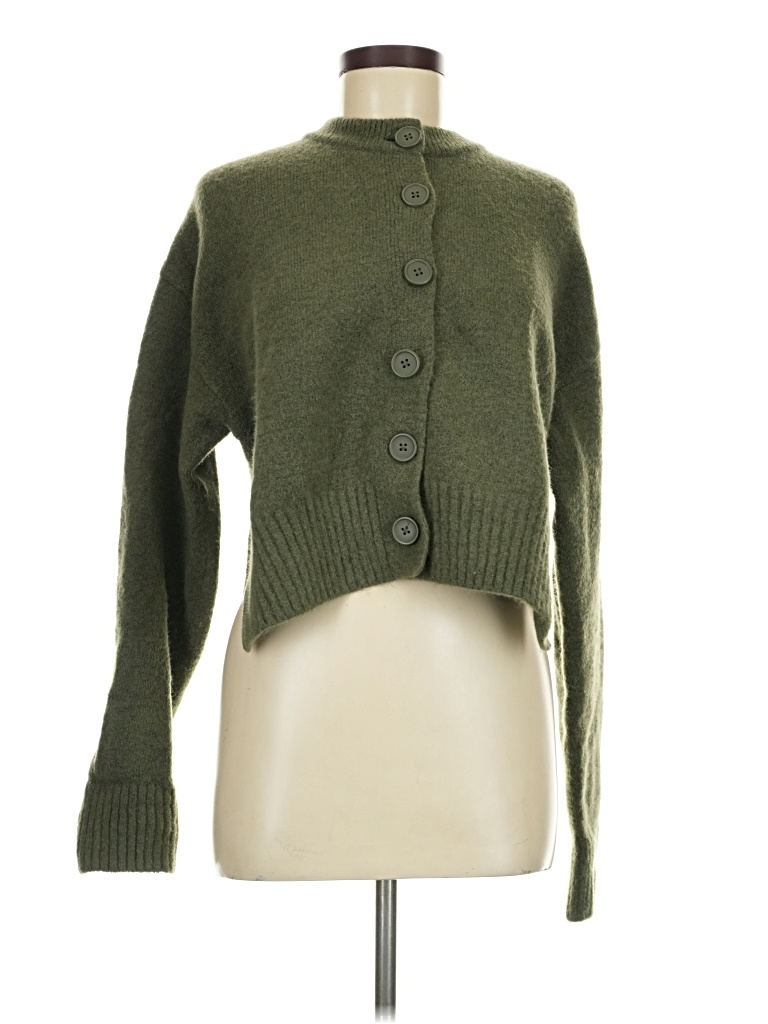 Pre-owned Zara Cardigan Sweater In Green