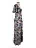 Warehouse 100% Polyester Floral Blue Casual Dress Size 4 - photo 4