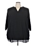 Worthington 100% Polyester Black 3/4 Sleeve Blouse Size 3X - photo 1