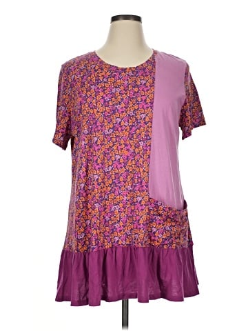 LOGO by Lori Goldstein Short Sleeve Blouse (view 1)