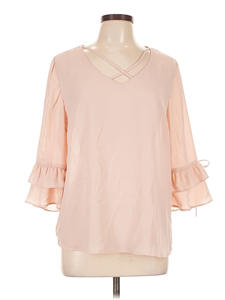 Pre-owned Maurices 3/4 Sleeve Blouse In Pink