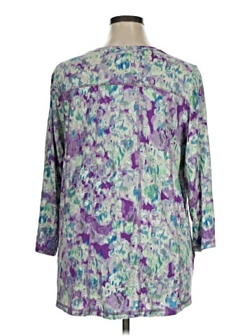 LOGO by Lori Goldstein 3/4 Sleeve Blouse (view 2)