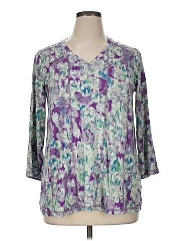 LOGO by Lori Goldstein 3/4 Sleeve Blouse (view 1)