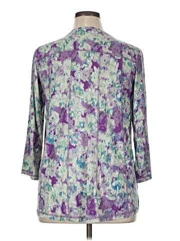 LOGO by Lori Goldstein 3/4 Sleeve Blouse (view 2)