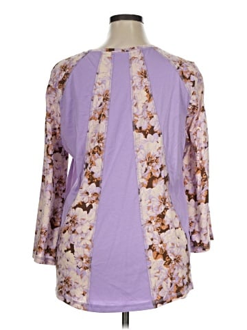 LOGO by Lori Goldstein 3/4 Sleeve Blouse (view 2)