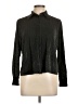 Fred David Metallic Black Long Sleeve Blouse Size 10 Petite - photo 1