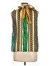 MNG Suit 100% Polyester Green Sleeveless Blouse Size 8 - photo 2
