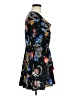 Express 100% Rayon Floral Black Cocktail Dress Size M - photo 4