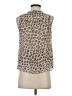 Joie 100% Silk Animal Print Multi Color Tan Sleeveless Silk Top Size S - photo 2