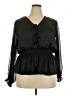 Assorted Brands 100% Rayon Black Long Sleeve Blouse Size 2X - photo 1