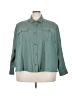 Maurices Teal 3/4 Sleeve Button-Down Shirt Size 4X - photo 1