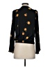 Madewell 100% Polyester Black Bubble-Sleeve Wrap Top in Floating Florets Size XS - photo 2