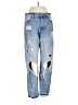 Express 100% Cotton Hearts Blue Jeans Size 2R - photo 1