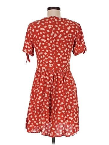 Madewell Button-Front Tie-Sleeve Retro Dress in Happy Hibiscus (view 2)