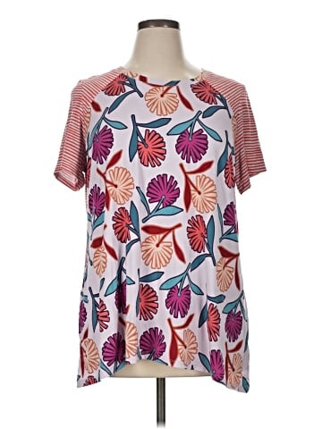 LOGO by Lori Goldstein Short Sleeve Blouse (view 1)