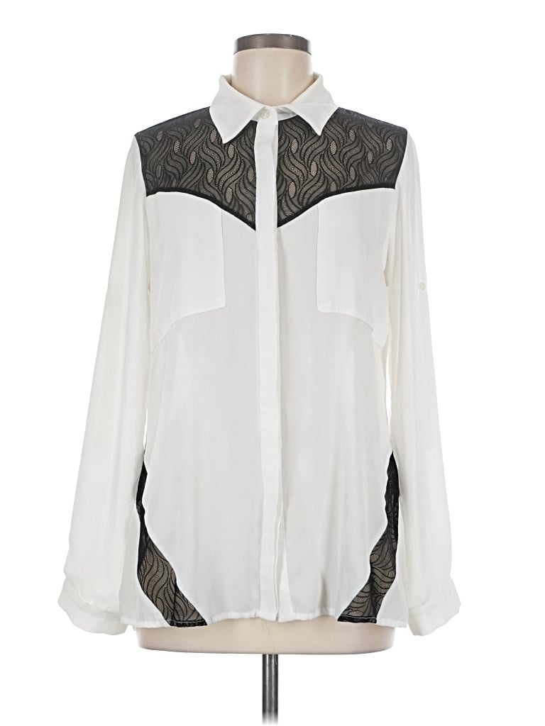 Pre-owned Love Stitch Long Sleeve Blouse In Ivory