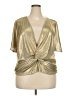 Bishop + Young Metallic Gold Short Sleeve Top Size 3X - photo 1