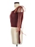 Zara 100% Polyamide Burgundy 3/4 Sleeve Top Size M - photo 5