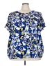 Lane Bryant 100% Polyester Blue Short Sleeve Blouse Size 26 - photo 1
