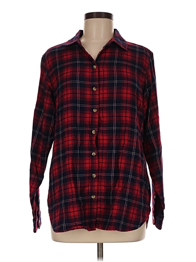 Pre-owned Jachs Girlfriend Long Sleeve Button Down Shirt In Red