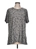 LOGO by Lori Goldstein Camo Gray Short Sleeve Top Size L - photo 1