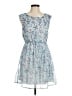 Storybook Knits 100% Polyester Paisley Blue Cocktail Dress Size M - photo 1