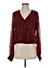 Generation Love 100% Polyester Animal Print Red Long Sleeve Blouse Size S - photo 1