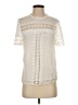 Aqua 100% Polyester Ivory Short Sleeve Top Size S - photo 1