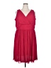 Lela Rose for HSN 100% Polyester Solid Red Cocktail Dress Size 2X - photo 1