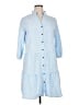 Unbranded 100% Polyester Checkered-gingham Blue Casual Dress Size XL - photo 1