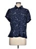 Collectif 100% Polyester Stars Blue Short Sleeve Blouse Size 12 - photo 1