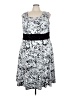 Perceptions Print Gray Cocktail Dress Size 3X - photo 1