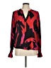 DKNY Print Red Long Sleeve Blouse Size M - photo 1
