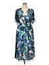 DKNY Print Blue Casual Dress Size 16 - photo 1