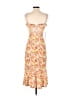 Hutch 100% Polyester Floral Orange Cocktail Dress Size XXS - photo 2