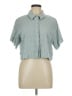 Forever 21 Teal Short Sleeve Blouse Size L - photo 1