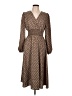 Unbranded 100% Polyester Print Brown Casual Dress Size L - photo 1