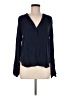 Vince. Blue Long Sleeve Silk Top Size 8 - photo 1