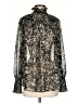 BOSS by HUGO BOSS Floral Black Long Sleeve Blouse Size 4 - photo 1